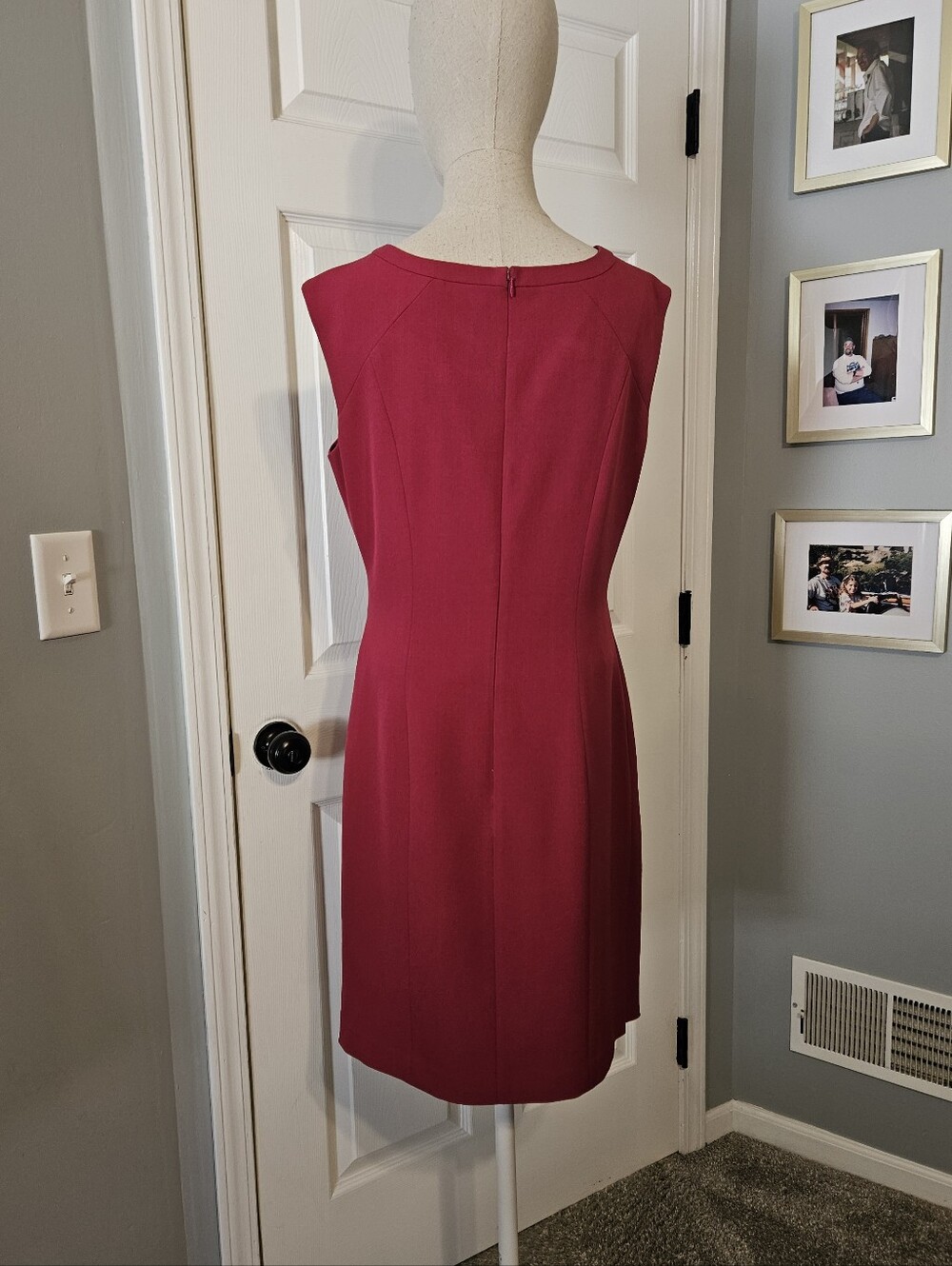 White House Black Market Sleeveless Wine Sheath Dress - Picture 3 of 5